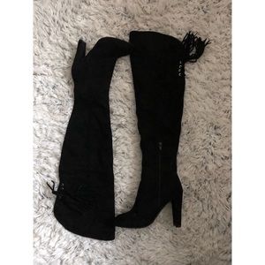 Black Thigh High Boots